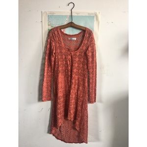 Free People Beach Coral Long Cardigan